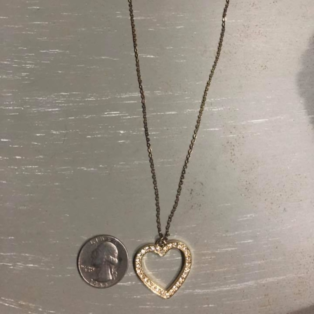 Gold Rhinestone Open Heart